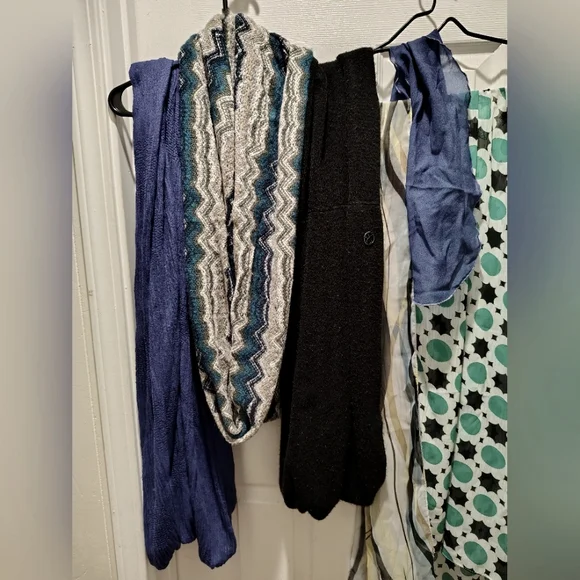 6 Piece Scarf Lot- From Winter Calvin Wrap , Wispy Lane Bryant,To Neckline Sheer - Picture 2 of 13